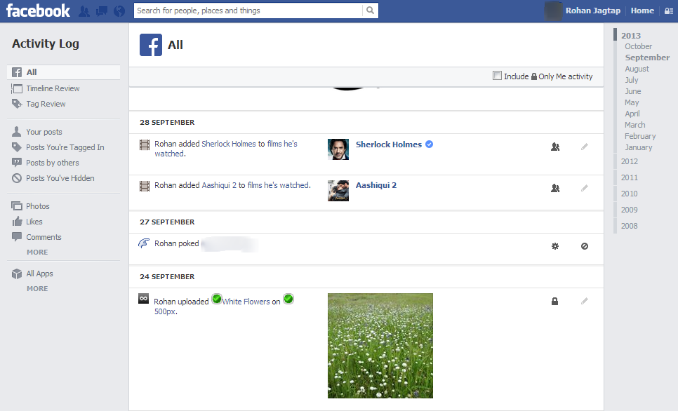 Keep Track of Facebook Activity