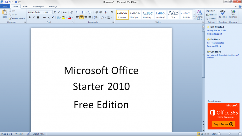 Téléchargement gratuit de Microsoft Word Starter 2010