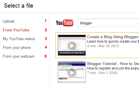 Insert a Video in Blogger Blog Post